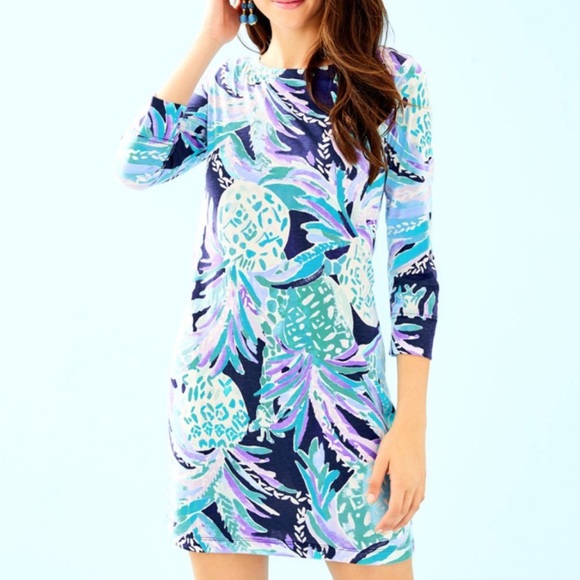 Lilly pulitzer pineapple dress 💜💙🩵 - Picture 1 of 5